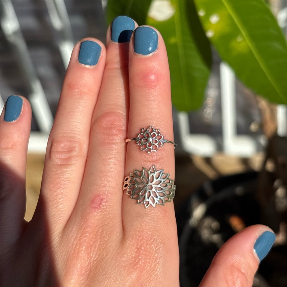 Mandala/Floral Sterling Silver .925 Rings
